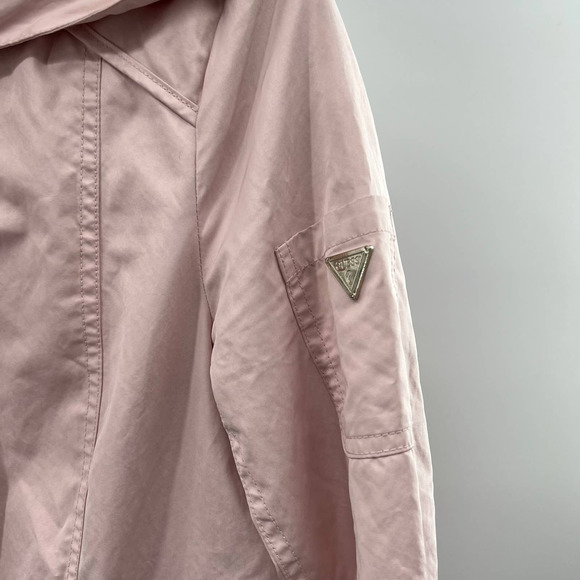 GUESS Women's Adjustable Long Sleeve Anorak Jacket Pastel Pink SIZE SMALL - Picture 3 of 8